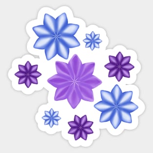 Purple and blue flowers, graphics Sticker